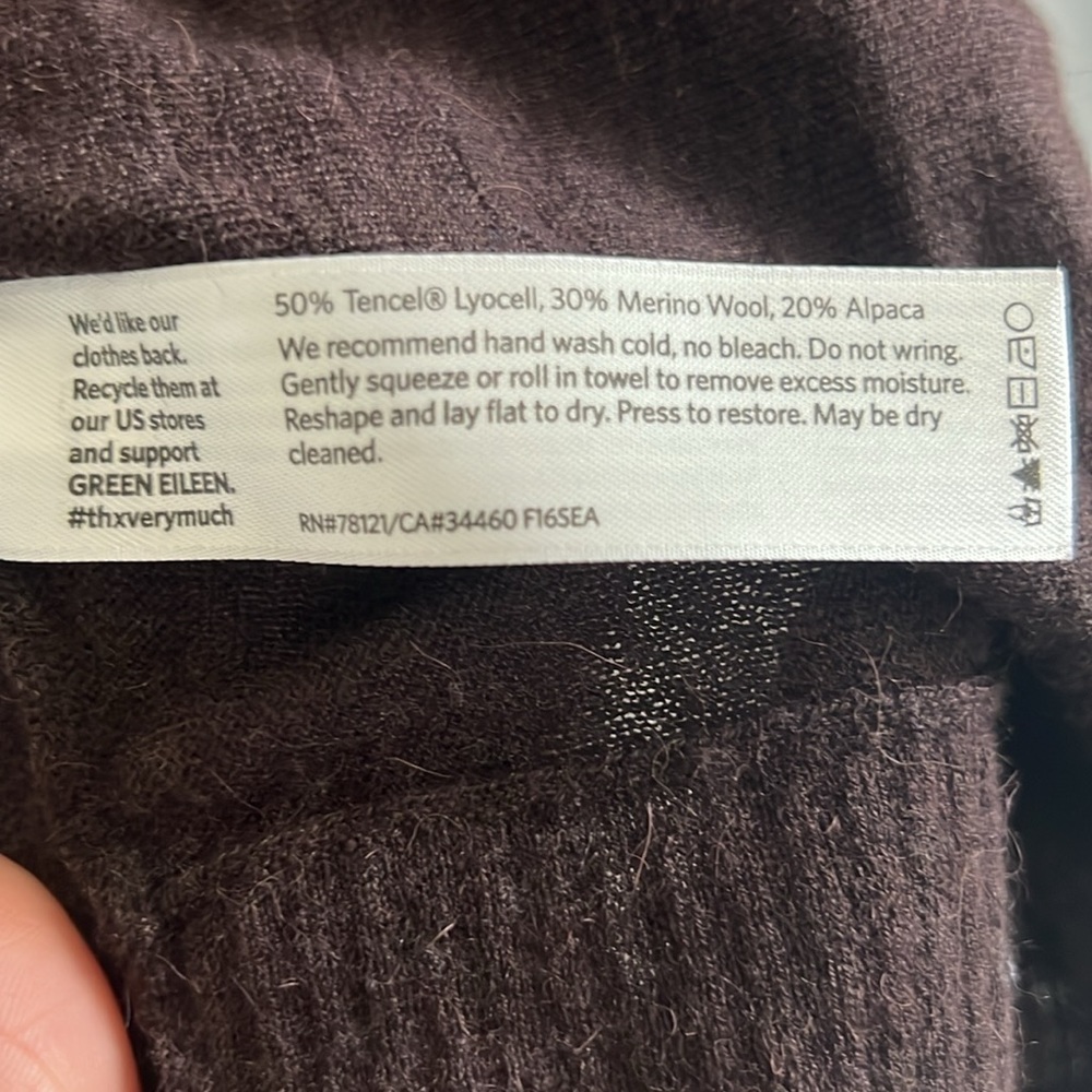 Eileen Fisher Large lightweight sweater. Chocolate brown hand wash.. - Picture 3 of 6